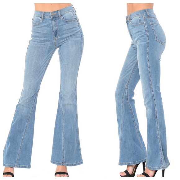 Mid Rise washed denim flared jeans - Picture 2 of 5